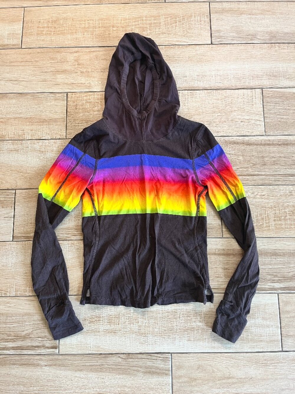 Womens Free People Movement Brown Multicolor Hoodie - S